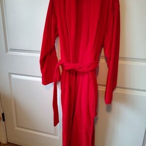 Victoria's Secret Red Velour Full Length Bath Robe Women's M/L Fits Like XL